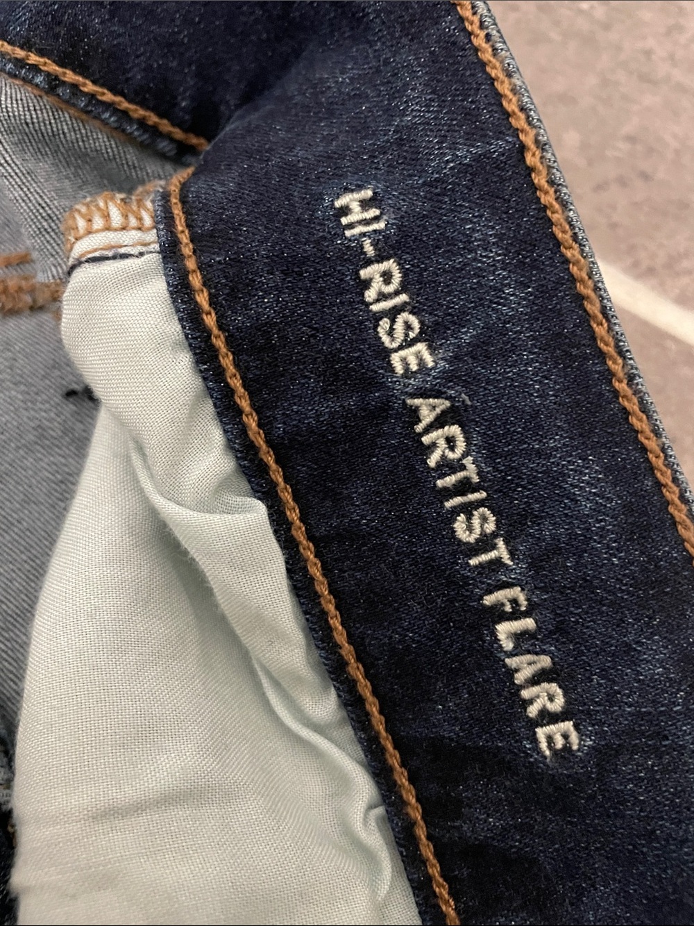 American Eagle Super Stretch Hi Rise Artist Flare Jeans size 12 Long - Picture 7 of 9